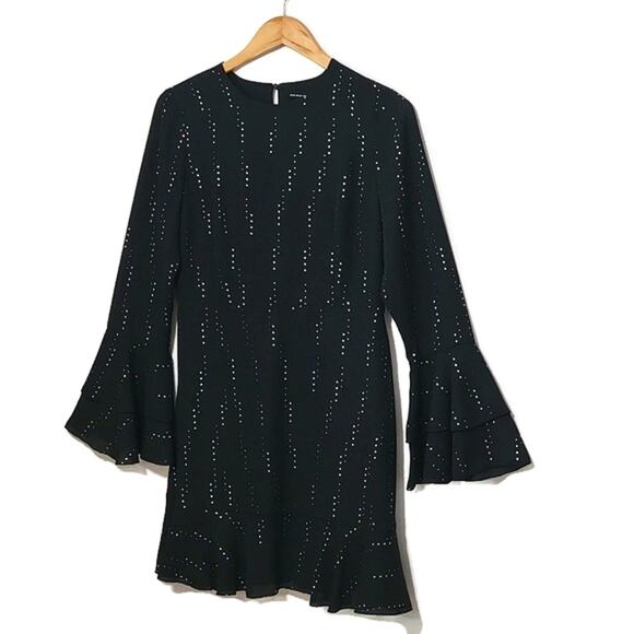 Who What Wear Black Midi Dress Crew Neck Bell Sleeve A Line Workwear Party S - Picture 16 of 16